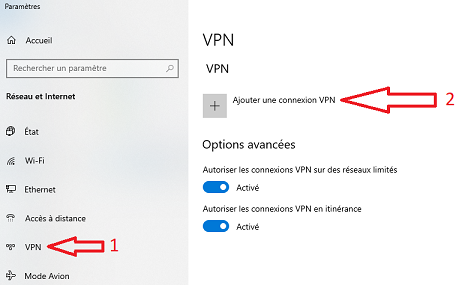 Ajouter une connexion VPN