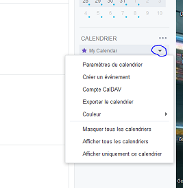 Présentation du menu déroulant